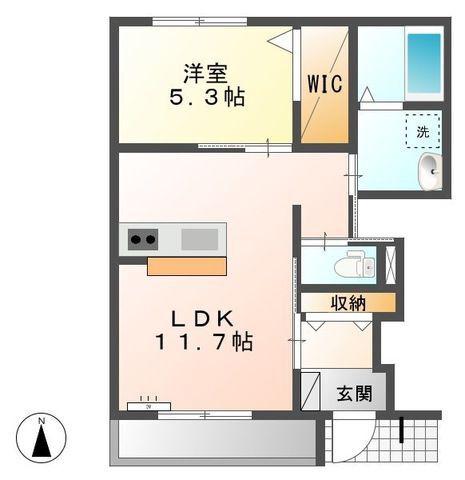 ベルージュ(1LDK/1階)の間取り写真