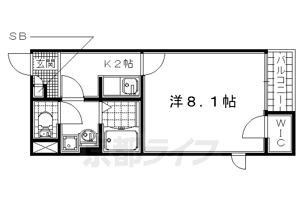レオネクスト旭(1K/2階)の間取り写真