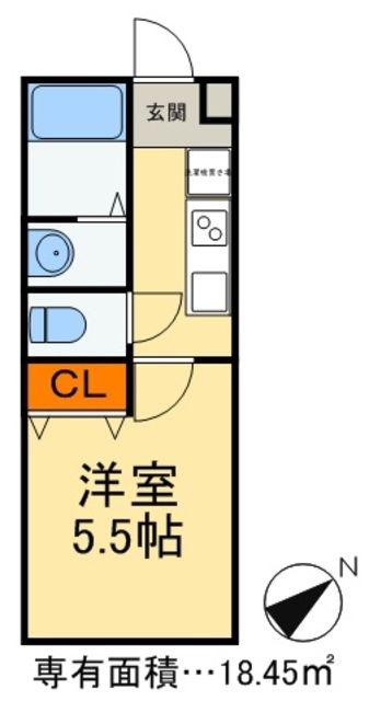 ニューステージ船橋(1K/1階)の間取り写真