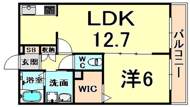 ヘーベルメゾンハナミズキ(1LDK/2階)の間取り写真