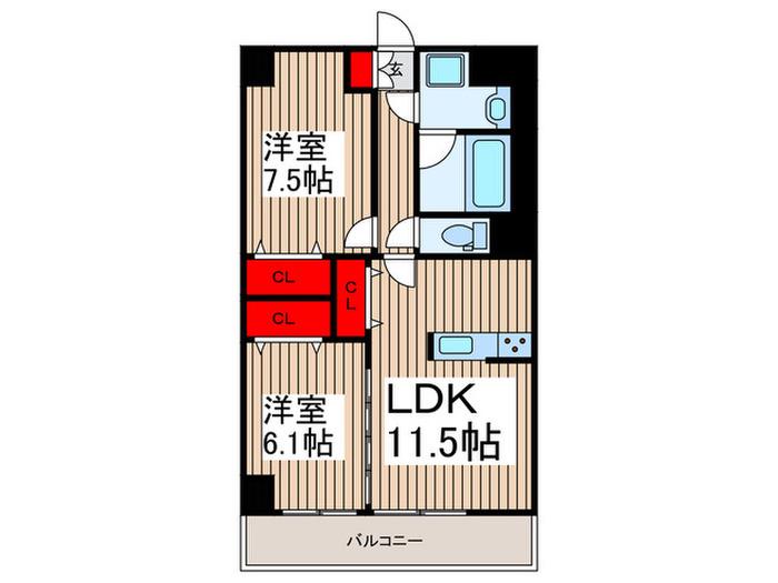 SPICA(2LDK/3階)の間取り写真