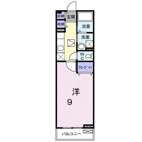 レジデンス芝辻(1K/1階)の間取り写真