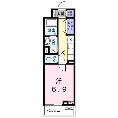 近鉄大阪線 名張駅 徒歩11分 3階建 築5年(1K/3階)の間取り写真