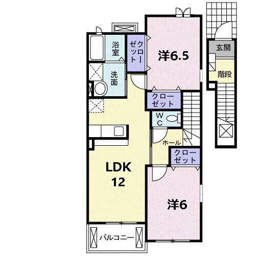 レトアIII(2LDK/2階)の間取り写真