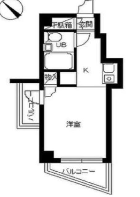 スカイコート横浜平沼(1K/6階)の間取り写真