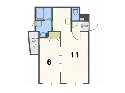 ラークヒルズステーションフロント(1LDK/2階)の間取り写真