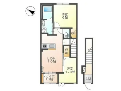 SOLEIL.KAY(2LDK/2階)の間取り写真