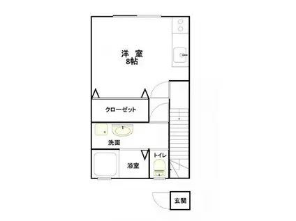 サンマリノ龍ケ原(ワンルーム/2階)の間取り写真