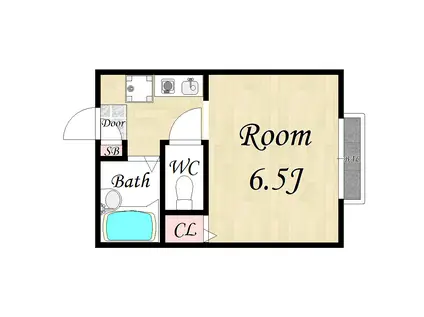 ディアコート豊中(1K/2階)の間取り写真