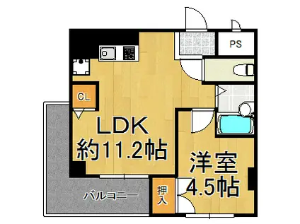 マブランシェット弦月(1LDK/5階)の間取り写真