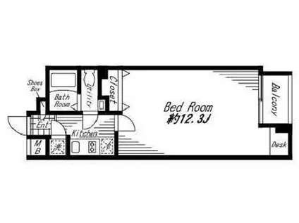 ビバリーホームズ代官山(1K/4階)の間取り写真