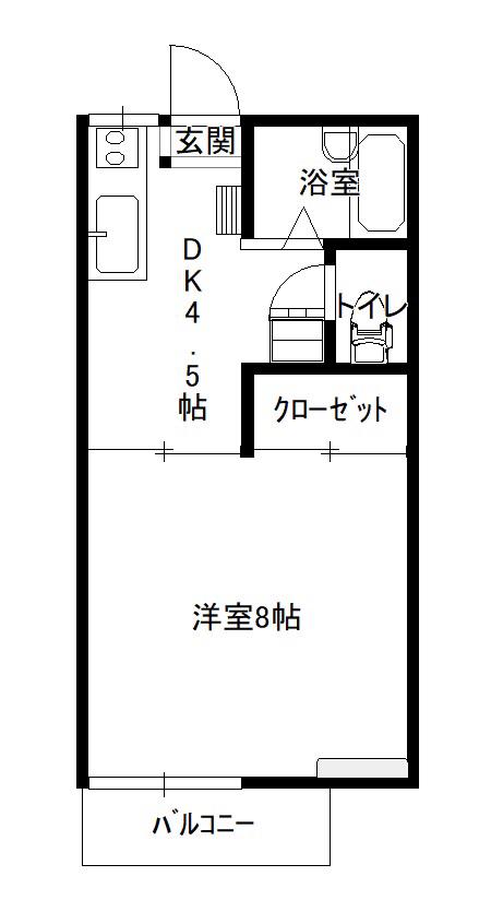 エスティーム藤沢(1K/1階)の間取り写真