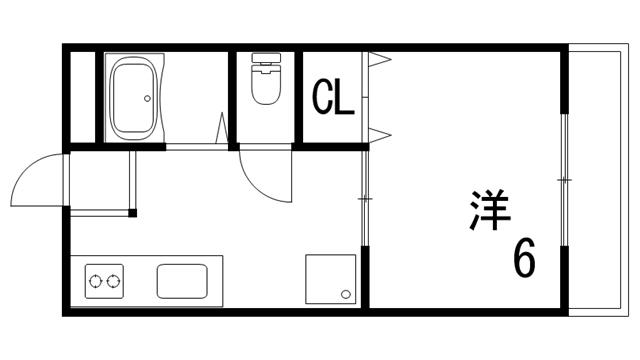 シティライフ岡本(1K/1階)の間取り写真