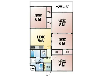 阿爽ビル(4LDK/2階)の間取り写真