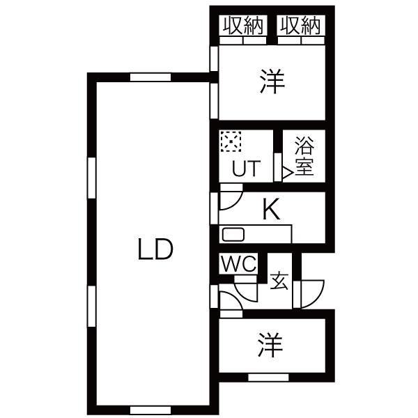 RERE01(2LDK/1階)の間取り写真