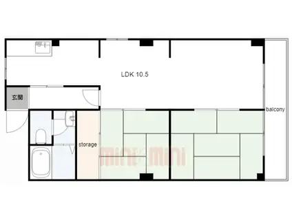 江南荘(2LDK/4階)の間取り写真