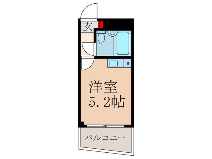 松尾ビル(ワンルーム/4階)の間取り写真