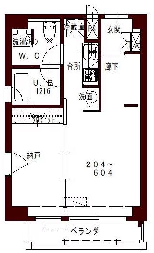 コリドール ベルエア(1LDK/6階)の間取り写真