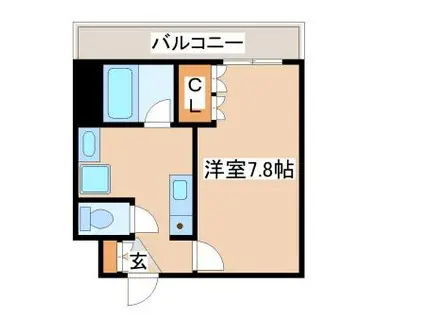 ティエスビル(1K/2階)の間取り写真