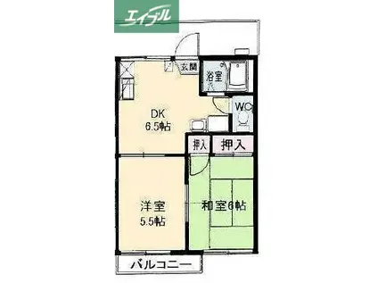 フレグランス吉宗(2DK/1階)の間取り写真