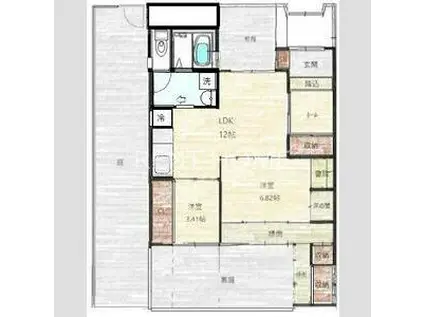 レトロハウス植松町V(2LDK/1階)の間取り写真