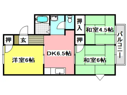 サンハイツ(3DK/2階)の間取り写真