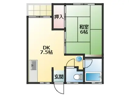 コーポ井田(1DK/2階)の間取り写真