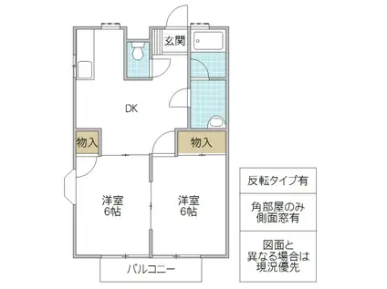 ソフィアグランデ(2DK/2階)の間取り写真