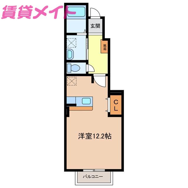 エアリー谷口B(ワンルーム/1階)の間取り写真