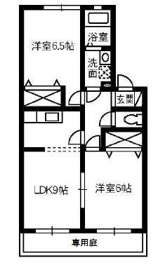 ハピネス21(2DK/2階)の間取り写真