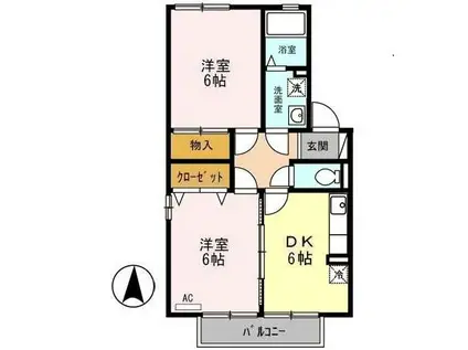 スラージュマンABC(2DK/2階)の間取り写真