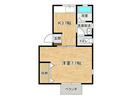 メゾン・ジロー(1K/1階)の間取り写真