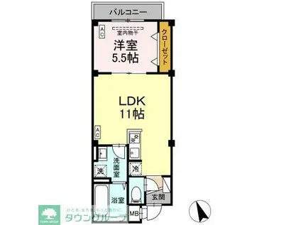 SKEY RESIDENCE塚越(1LDK/4階)の間取り写真