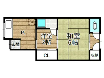 小林文化(2K/1階)の間取り写真