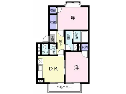 コータコートII(2DK/1階)の間取り写真