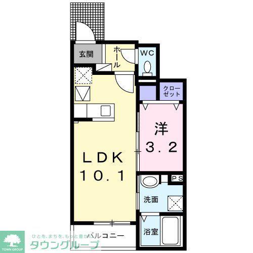 カーサ マレ(1LDK/1階)の間取り写真