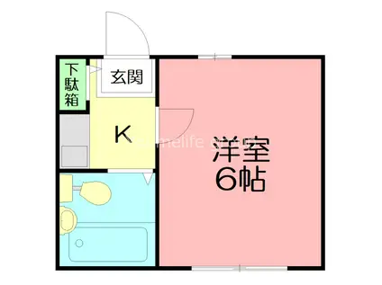 プレステージ平塚(1K/2階)の間取り写真