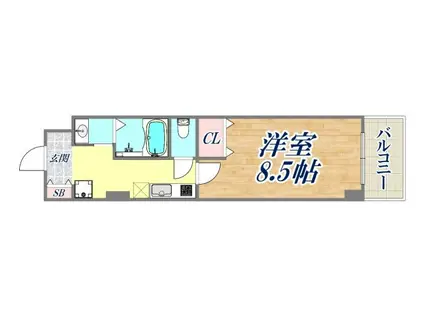 CITYSPIRE神戸元町1(1K/4階)の間取り写真