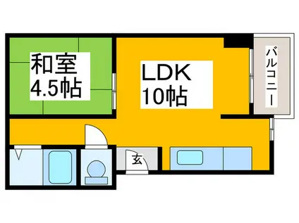 ヴェルドミール堺(1LDK/5階)の間取り写真