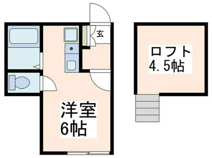 G・Aヒルズ藤ヶ丘(ワンルーム/2階)の間取り写真