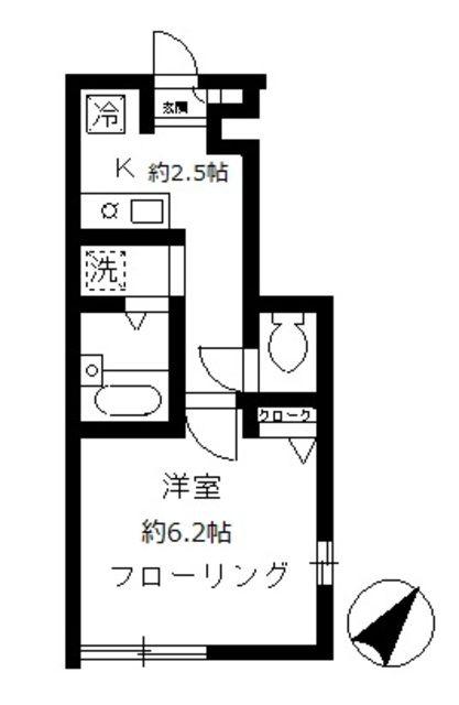 グレイス代々木(1K/1階)の間取り写真