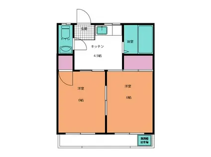 コーポBIG(2DK/2階)の間取り写真