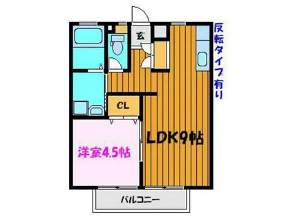 すみれハイツ(1LDK/2階)の間取り写真