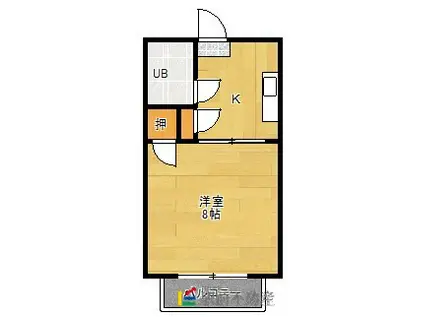 グリーンバレー鳥栖(1K/2階)の間取り写真