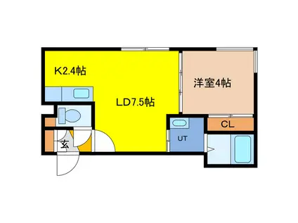 プリオール千歳(1LDK/2階)の間取り写真