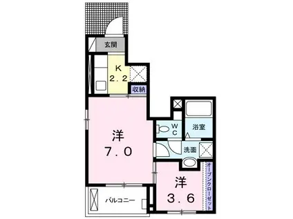 プリマヴェーラ・F(1LDK/1階)の間取り写真