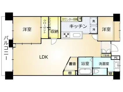 スプリングパレス青梅(2SLDK/7階)の間取り写真