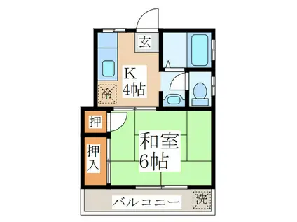 千葉マンション(1K/3階)の間取り写真