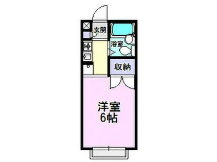 明大寺ハイツ(ワンルーム/2階)の間取り写真