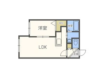 ラフィーネ南3条(1LDK/4階)の間取り写真